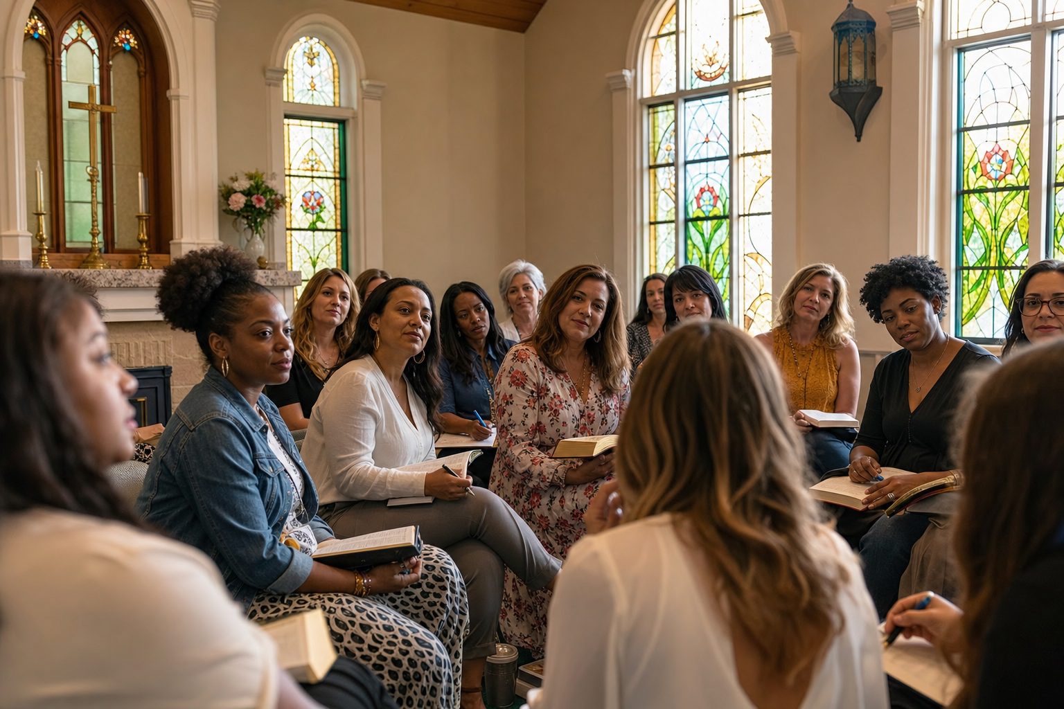 Women gathered for a faith-centered morning session