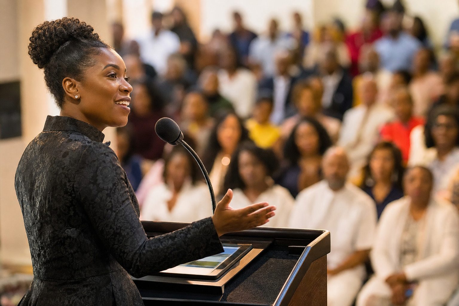 Speaking engagement at a community event