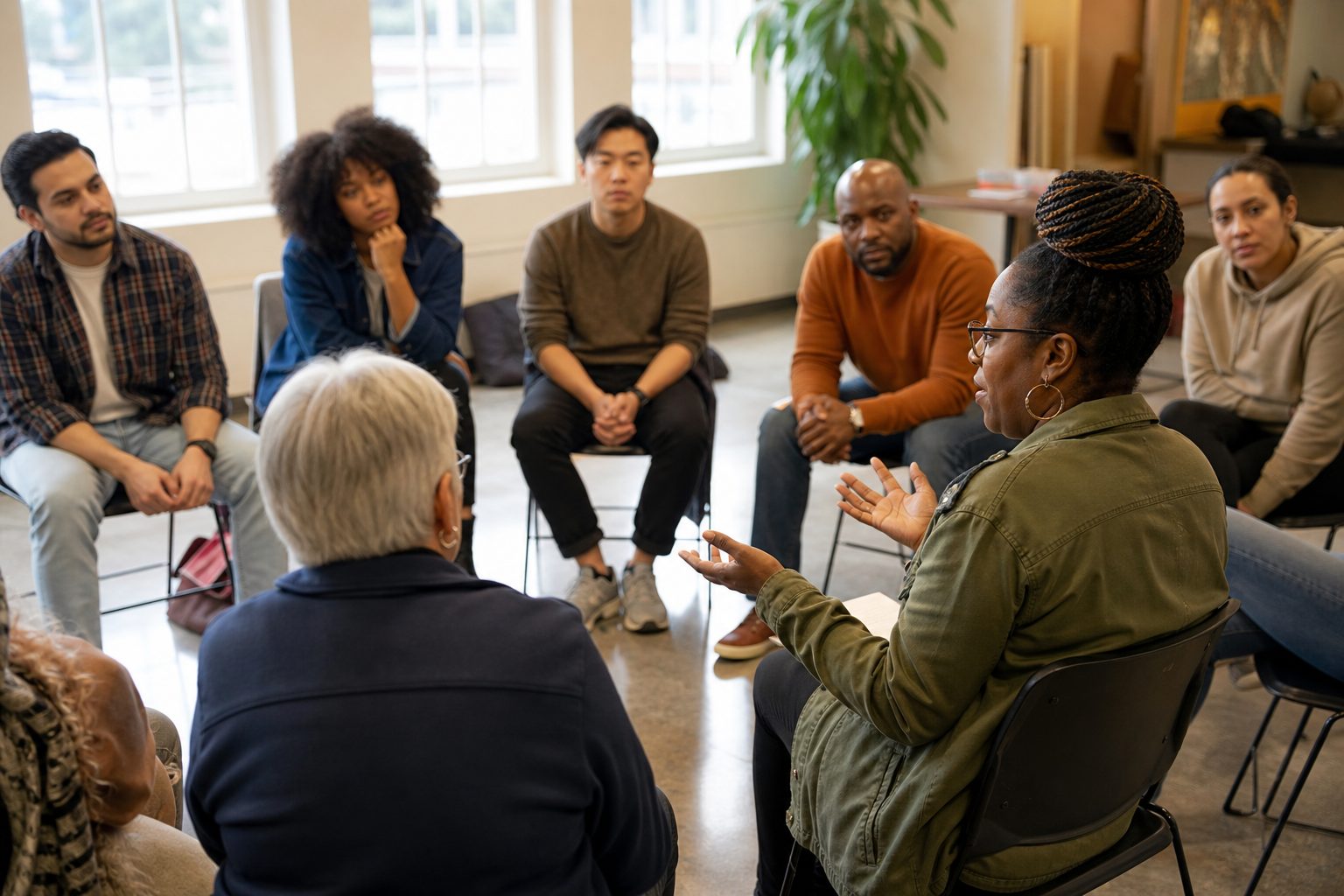 Community workshop with participants in discussion